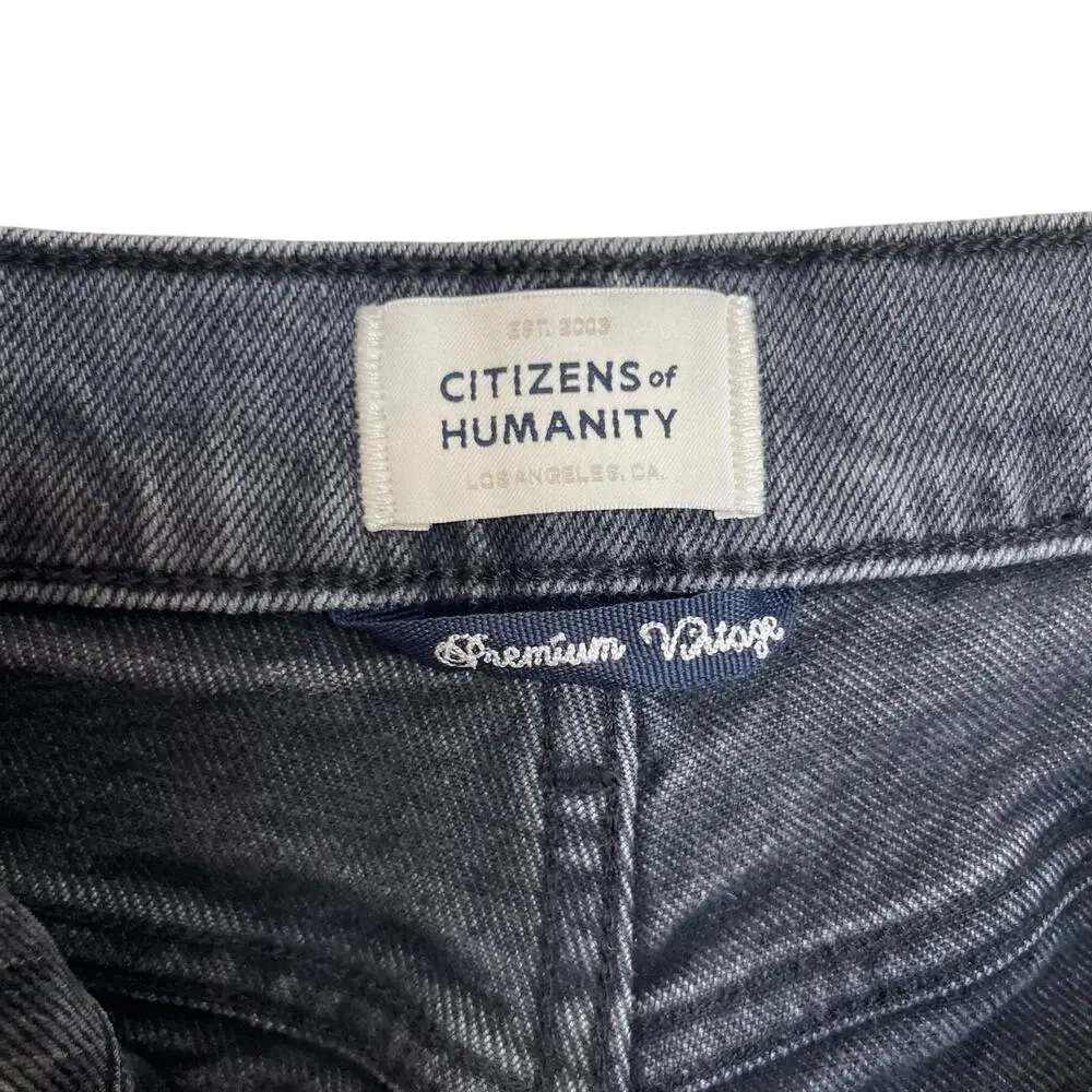 Citizens of Humanity Charlotte High Rise Straight Whisper Wash Charcoal Gray 27
